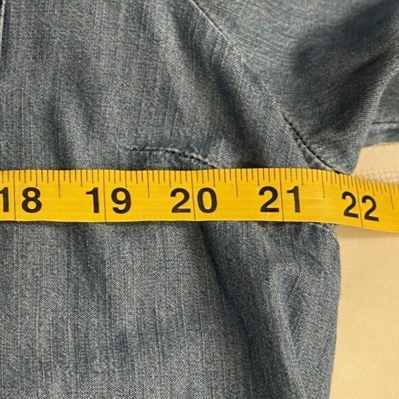 Express Denim Midi Roll Tab Long Sleeve Dress Blue Size Large - Picture 12 of 14